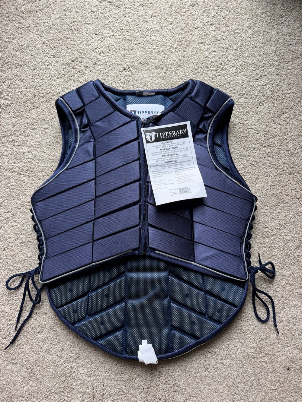 Tipperary eventing vest adult medium (38) navy with tags